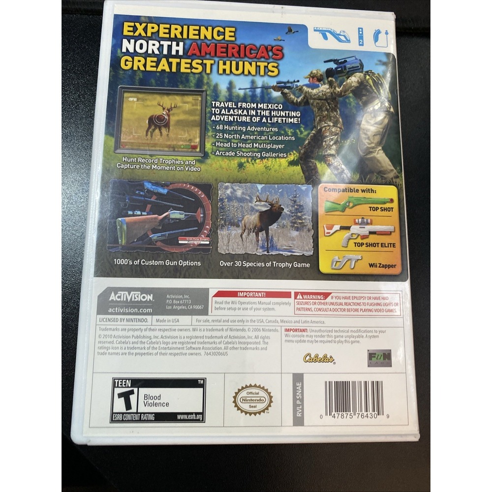 Cabela's North American Adventures (Nintendo Wii, 2010) Complete - Picture 5 of 5